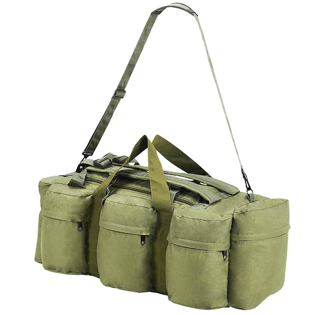 Mangloder 3-in-1 Olivgrüner Seesack aus beschichtetem Oxford-Gewebe 45 Liter Reise- und Outdoor-Tasche mit verstellbarem Schultergurt, Rucksack und Weekender für Camping, Wandern, Sport und Freizeit