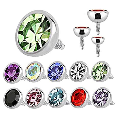 BodyJewelryonline Adulto internamente roscado acero quirúrgico 16ga redondo tapa Press-Fit Labret (2 m m, Aurora Boreal) Cover