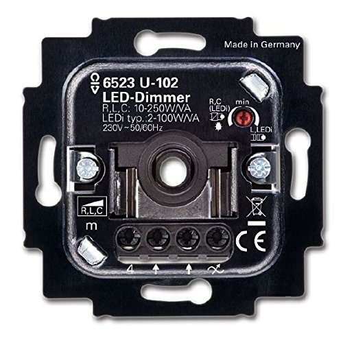 Busch Jäger Led Dimmer 6523 U 102 BUSCH JÄGER LED Dimmer Komplett-Set LED-Drehdimmer -alpinweiß- Reflex