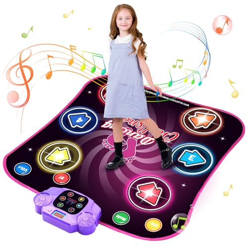 Dhapy Kids Dance Mat with Bluetooth and Light Up Features, 6 Game Modes