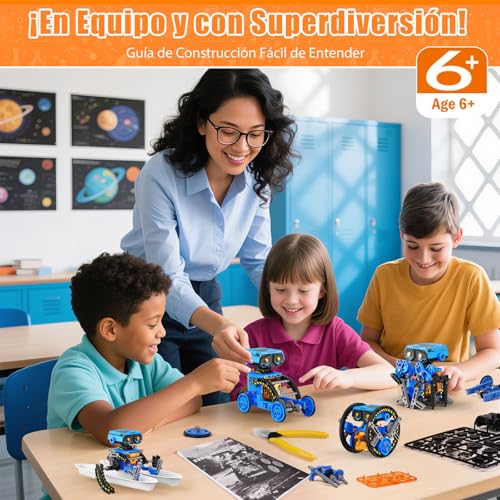OMWay Robot Solar, Regalos Niños 6 7 8 9 10 Años, Kit Robotica, Navideños Cumpleaños Juguetes Niños 8-12, Educativos Ciencia Experimentos Construcciones, Azul 2 Omway Robot Solar, Regalos Niños 6 7 8 9 10 Años, Kit Robotica, Navideños Cumpleaños Juguetes Niños 8-12, Educativos Ciencia Experimentos Construcciones, Azul