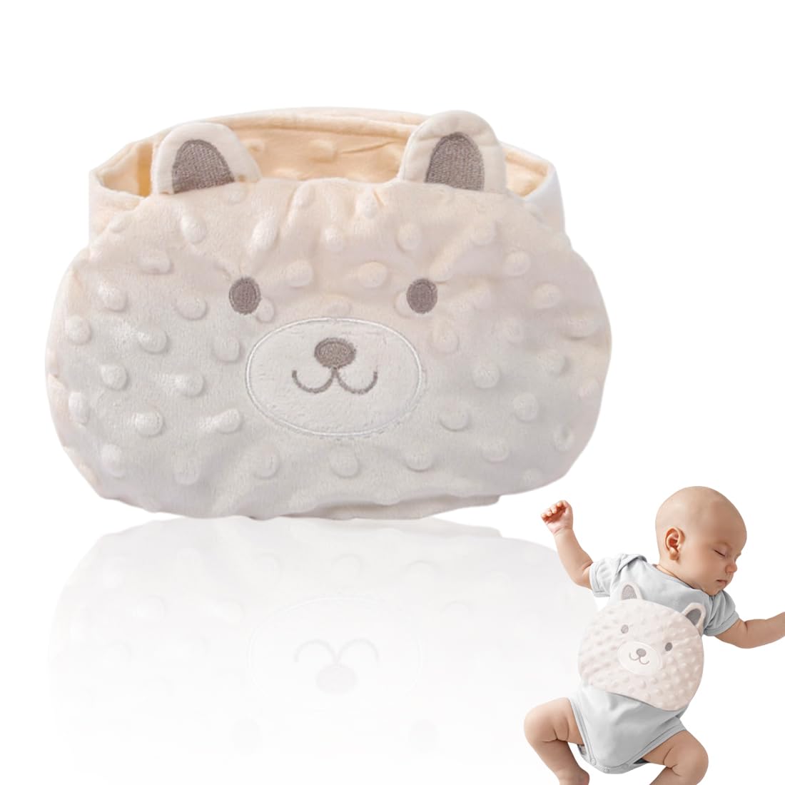 MOLZINY Microondas Calefacción Cinturón de Vientre para Bebés Bolsa de agua caliente para bebé anticólico con relleno natural Cólicos y Gas Alivio Suave Cubierta de Felpa