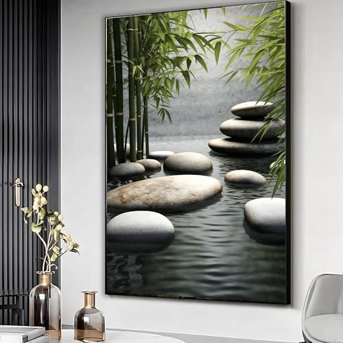 Tableau sur toile bambou zen de 40x60cm pour créer un espace détente spa