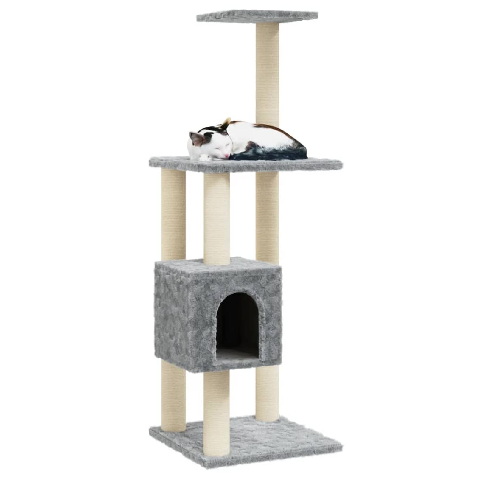 Rascador para Gatos con Postes de sisal, XIAOGUANG Arbol para Gatos, Gatos Accesorios, Arranhador para Gatos, Arbol Rascador Gatos, Gris Claro 104 cm
