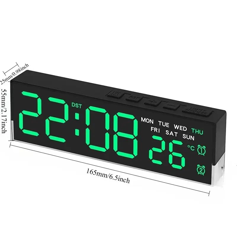 Image of LED Alarm Clock with Time and Day Display, Dual Alarms, Adjustable Brightness White Backlight, Plastic Material, USB Powered, Suitable for Bedroom, Home, Kitchen, Modern Alarm Clock (Pink)