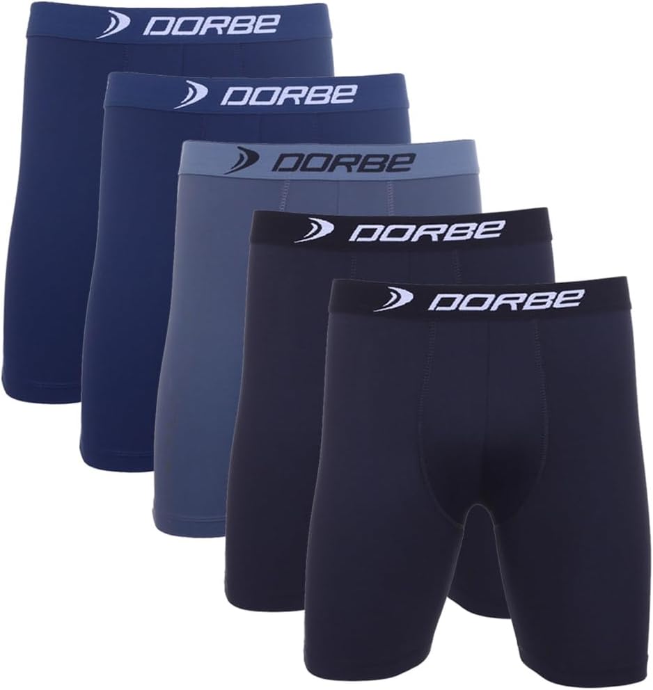 Kit 5 Cuecas Long Leg Poliamida Dorbe Não Enrola Original Masculina Cueca Longa Microfibra Boxer Box Masculino Ciclista Adulto Comprida