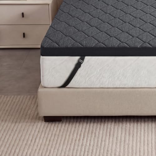 3 Inch Twin Mattress Topper Extra Firm 3D Diamond Quilted High Density Foam with Anti-Slip Straps Super Support Mattress Pad for Kids CertiPUR-US Certified for Back Pain Relief 75x38