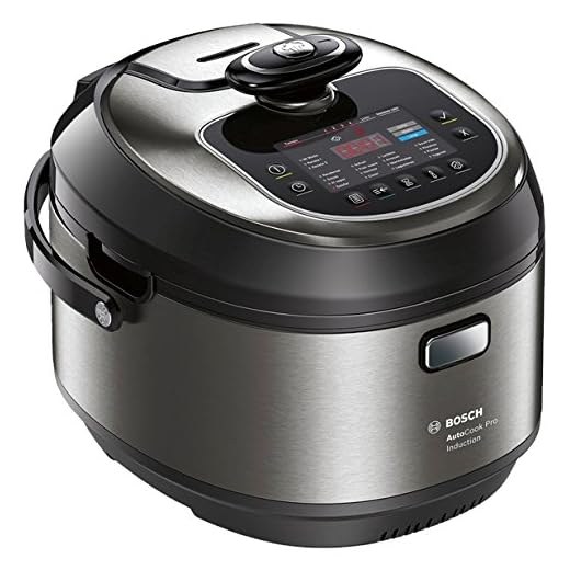 Bosch MUC88B68ES AutoCook - Olla exprés eléctrica, 1200 W, 5L, acero inoxidable, función presión y calentamiento por inducción