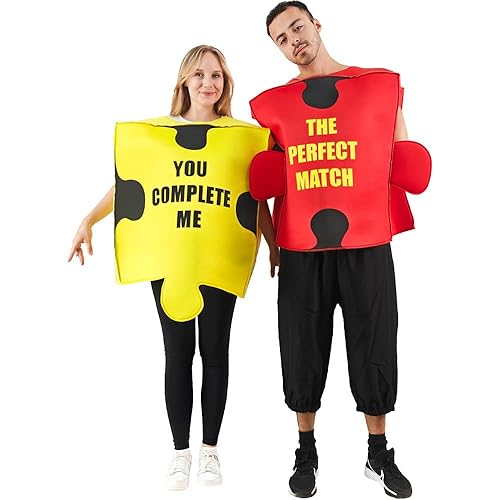 Unisex Adult Couples Puzzle Costume 2 Pc Tunic Halloween Family