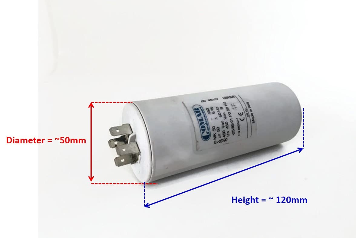 Made in Italy Motor Electrolytic Comar Condenser Capacitor MK 50UF 47.5UF 48UF 49UF 51UF 52UF 52.5UF 450V VAC