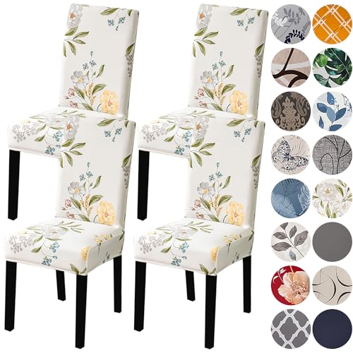 HZDHCLH Chair Covers for Dining Room Set of 4,Stretch Spandex Parsons Chair Slipcover 4 Pack,Washable Anti-dust Chair Seat Covers for Kitchen,Wedding,Party