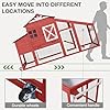 Aivituvin Chicken Coop 65" Wooden Hen House with Large Nesting Box, Outdoor Poultry Cage with Removable Tray,Warerproof Panel Roof (Red)