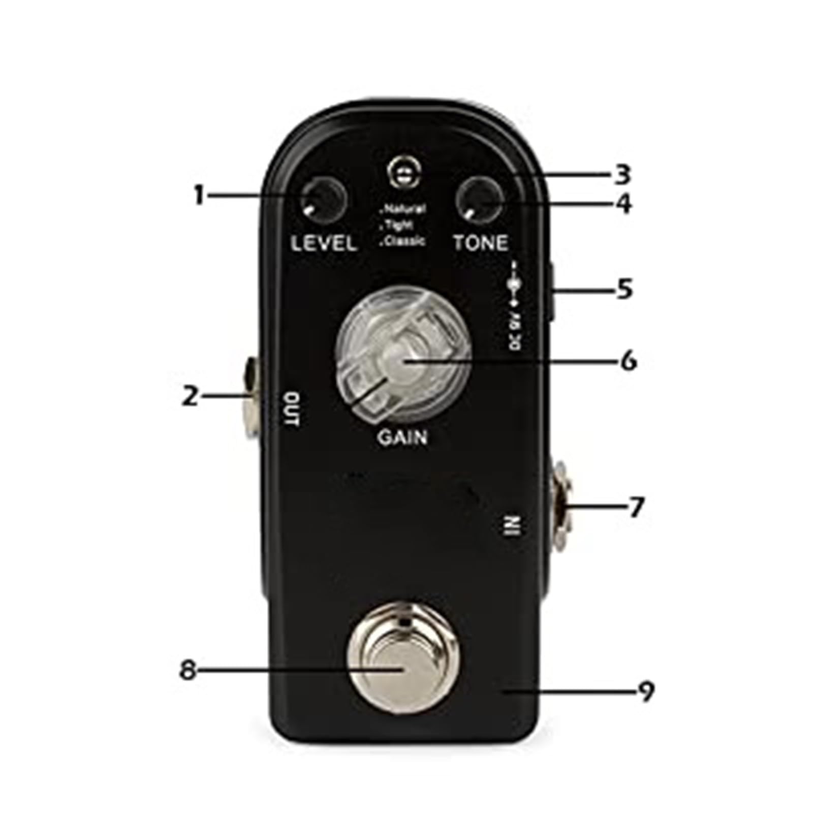 Mini Pedał Efektów Gitarowych Distortion Z 3 Trybami I Profesjonalnymi Akcesoriami