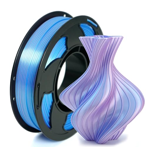 Image of Silk Dual Color Sky Blue Pink PLA 1.75mm 250g Shiny 3D Printer Filament FDM | Silk finish Bi Sky Blue Pink Coextrusion Smooth transition Neatly wound 0.25kg Small spool for Bambu Creality 3D Printer