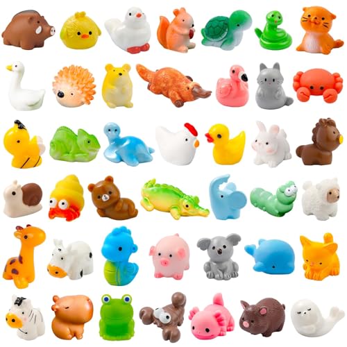 42 Stück Mini Resin Tiere – 42 Figurines Différentes en Résine, Animaux Miniatures pour Jardins de Fées, Accessoires de Maison de Poupée, Idées de Bricolage et de Décoration, Parfait comme Cadeau