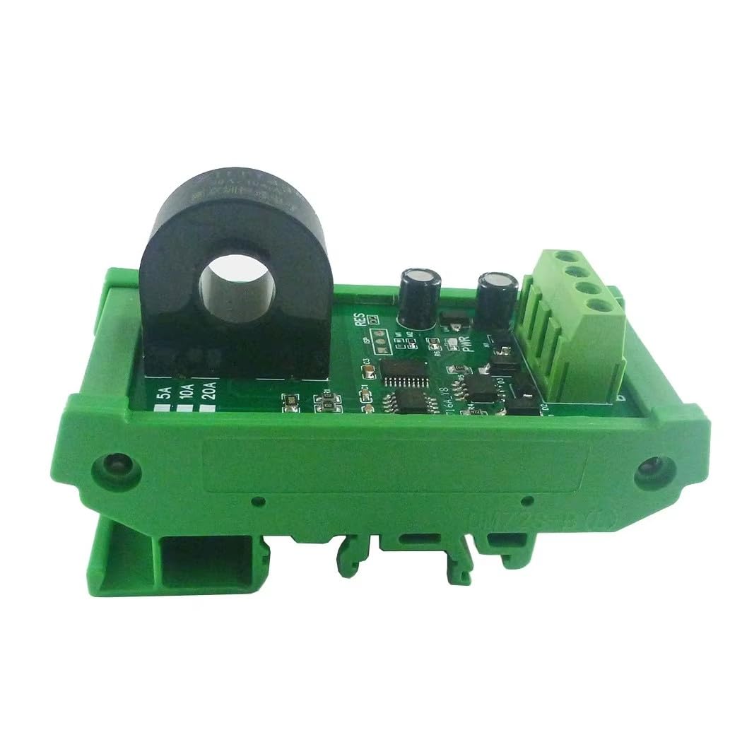 RS485 MODBUS RTU AC Current Sensor Transformer Ammeter Module, 5A/10A/20A Range, for Smart Home Industrial Automation Energy Monitoring, 5V/12V DC Power Supply (20A with Din Box)