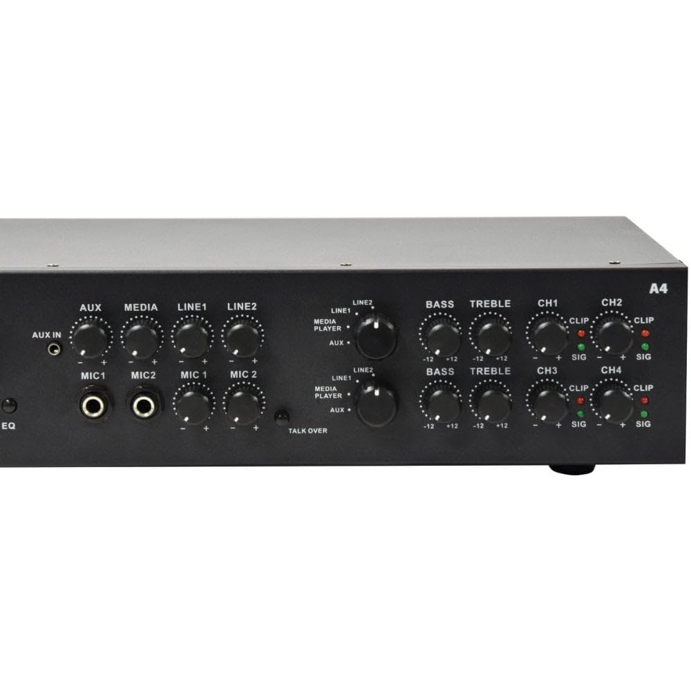 Adastra Podwójny wzmacniacz stereo z Bluetooth i odtwarzaczem multimedialnym 4 x 200 W