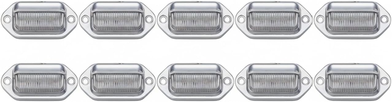 Trailer 6 LED License Plate Lights DOT FMVSS 108 SAE 10x Black-Finish Surface Mount Waterproof 12V DC Courtesy Step License Plate Light for UTV ATV Trailer Truck RV Boat 2.6"x1.3"