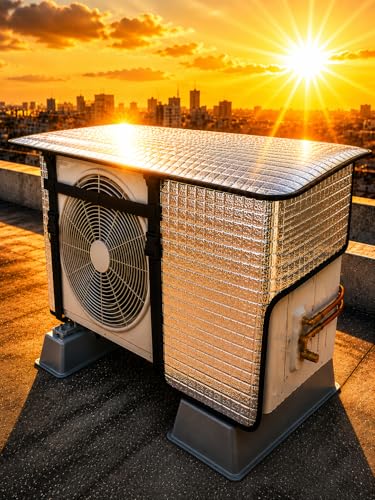 Image of AC Outdoor Unit Protector Cover | HEAVY DUTY | Waterproof Heat Insulated & Sun Protection | AC Outdoor Unit Cover | Air Conditioner Outer Compressor Shade for Split 1.5 & 2 Ton (Full Size)