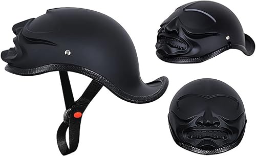 Miniatura 2 de Half-Shell - Casco de motocicleta, casco de motocicleta con cara abierta, certificación ECEDOT, medio casco, M (57  22.8 in)