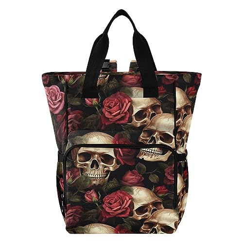 ZENWAWA Roses Skulls Diaper Backpack