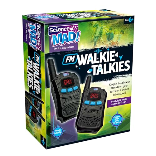 Science Mad - SM72 - FM Walkie Talkies, Black, Compact