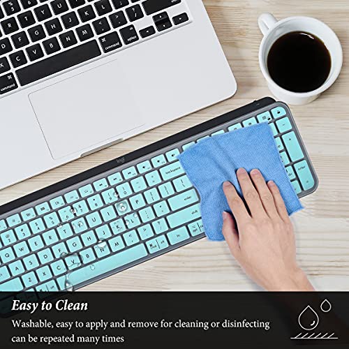 Image of Keyboard Cover Skin for Logitech MX Keys Mac Wireless Keyboard, Logitech Craft Advanced Wireless Illuminated Keyboard, Logitech MX Keys Craft Cover - Mint