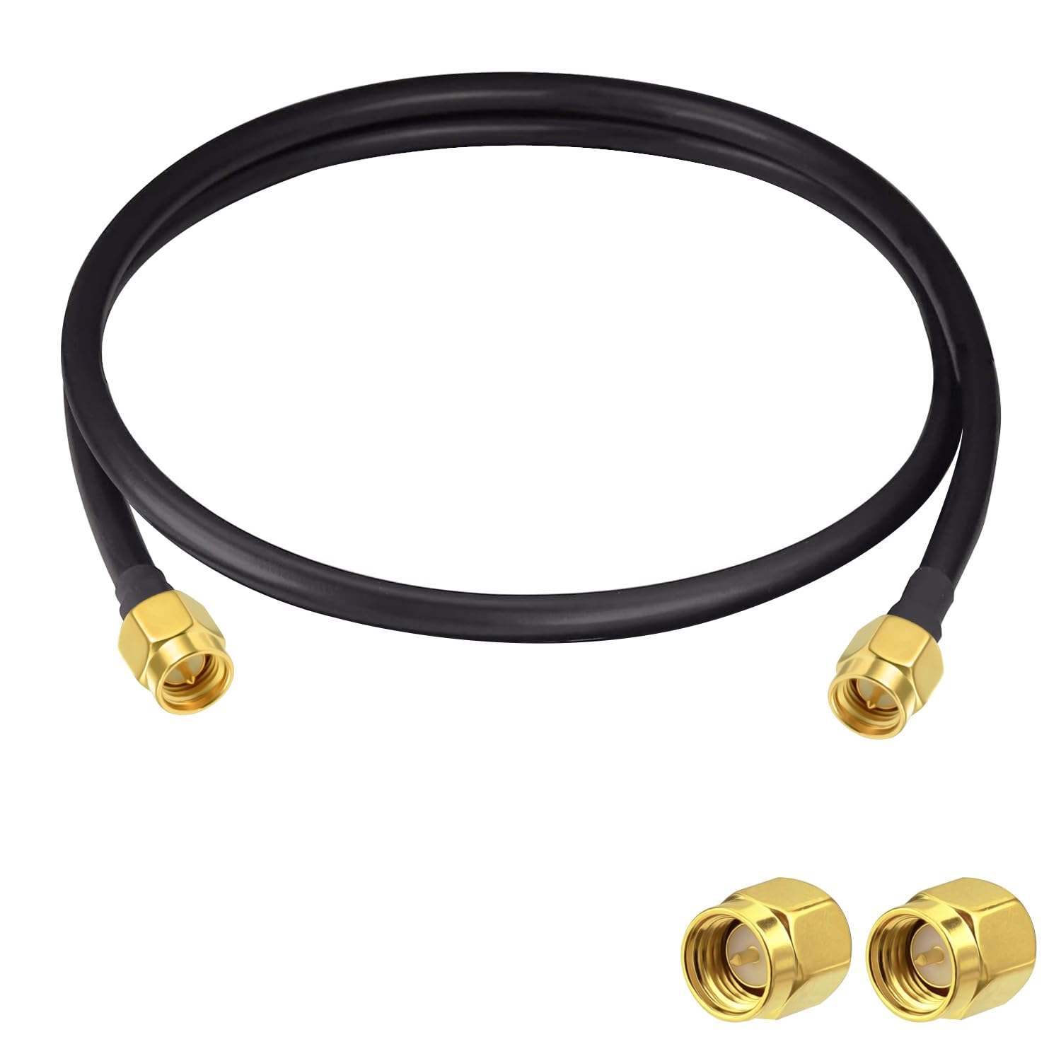 Vecys SMA Antenna Extension Cable SMA Male to SMA Male Pigtail Cable Antenna Cable RG58 3ft/1M for Antenna Router Bluetooth