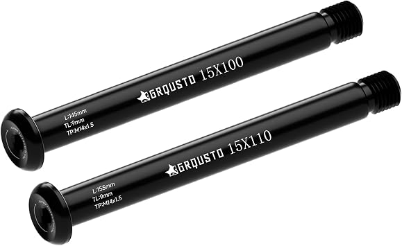 M14 x 1.5mm Thread Pitch Front Thru Axles for Fox Road Mountain Bicyle Forks, 6061 Aluminium Alloy Boost Through Axle 15mm x 100mm to 110mm