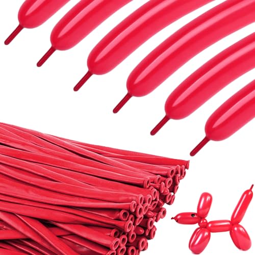 Image of Hot Pink Long Balloons - 260 Balloons for Balloon Arch & Party Decor, 100P