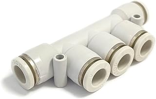 50/100PCS White Trachea Quick Connector Five-way Plastic Pneumatic Fittings PK-4/6/8/10/12mm (Color : PK4(100PCS))