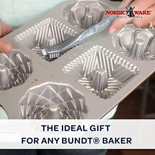 Nordic Ware Bundt Cleaning Tool, BPA-Free Plastic Cleaning Brush, Scrub Brush Designed for Cleaning Detailed Bundt Pans, Made in The USA, Colour: Grey