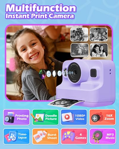 Anchioo BLL2 Instant Camera Toys For Age 3-12 Girls Boys Christmas Birthday Party Gift Ideas - 2.4 Inch Ips Screen Kids Digital Camera thumb #1
