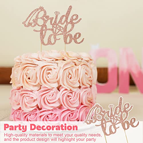 5Pcs Rose Gold Bride To Be Cupcake Toppers With Bride To Be Cake Topper Glitter Diamond,Crown,Bride,Dress Cupcake Picks For Wedding Engagement Bridal Shower Party Cake Decorations Supplier #TOP2