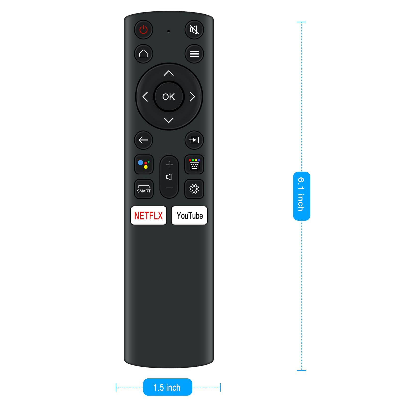 VINABTY Telecomando Sostitutivo RM-C3253 Per TV JVC Smart 4K - Modelli LT-55CF810, LT-50CF810, LT-43CF810 (Senza Funzione Voce) - 4