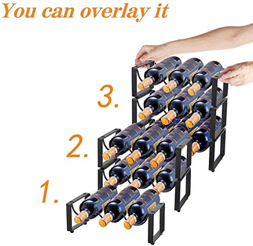 Soporte de mesa para botellas de vino, metal, 3 o 6 botellas miniatura 4