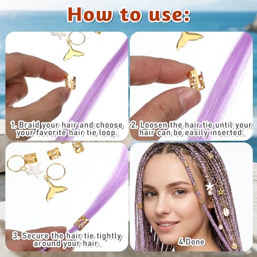 40 piezas adornos para trenzas con conchas marinas doradas miniatura 6