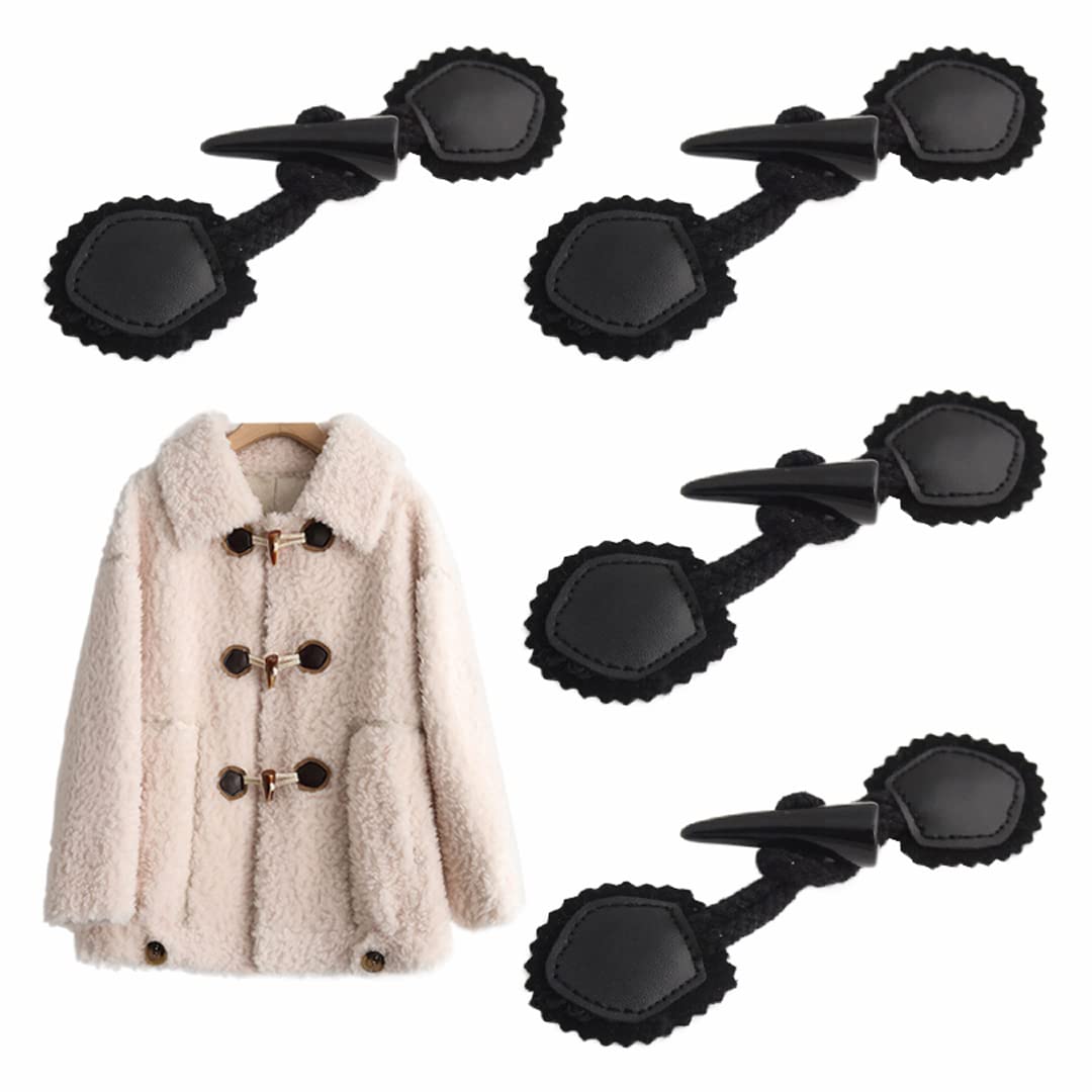 Amazon | 4個セット ビンテージ 縫製用ボタン ホーン レザー トグル