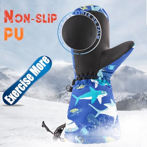 Image of BAVST Winter Kids Waterproof Gloves for Boys Girls Snow Ski Toddler Baby Mittens Outdoor for Infant Teens 1-5T