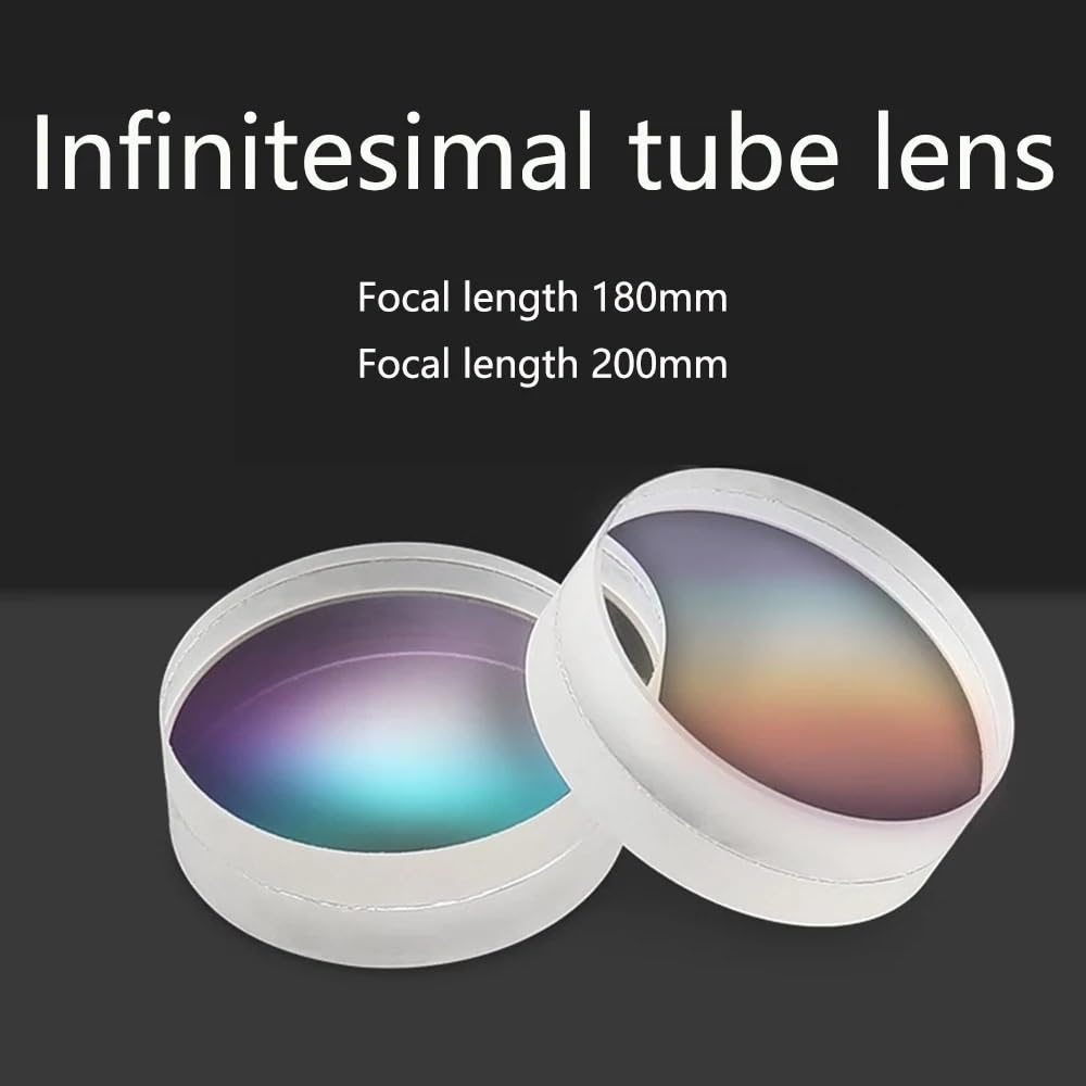 Microscope Lentille de Tube d'objectif de Microscope infinitésimal, diamètre 22mm 23mm, longueur focale 180mm 200mm, lentilles optiques doubles collées(Focal Length 200mm)