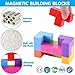 PUPAX Magnetic Building Blocks Stacking 3D Puzzle Cubes, 7 Multi Shapes Magnetic Blocks with 54 Guide Cards, Educational Toys for Toddlers, Montessori Toys for Boys Girls