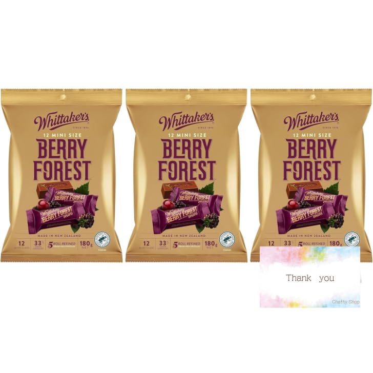 【3個セット】 ウィッタカー ベリーフォレスト チョコレート 180g オリジナルメッセージカード付き