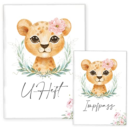 cozy racoon U-Heft- und Impfpasshülle ohne Personalisierung| 3- teiliges Set | Hochwertige Hülle für Untersuchungsheft und Impfpass Deines Kindes | Löwen Madchen