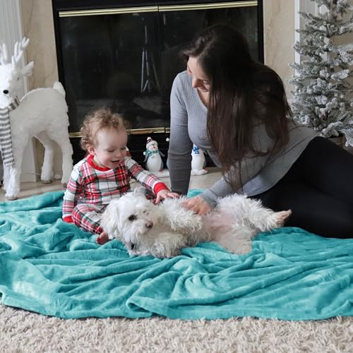 Bedsure GentleSoft Fleece Blankets Twin Size River Blue - 300GSM Lightweight Plush Fuzzy Cozy Soft Blanket for Bed, Sofa, Couch, Travel, Camping, 60x80 inches by Bedsure - Used condition - Image 8