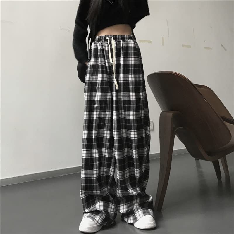 Casual Plaid Pants Y2K Goth Alt Baggy Pants Fairy Grunge Alternative Clothing Drawstring Fairycore Streetwear2