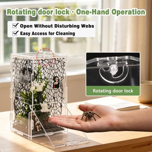 Image of 20PCS Acrylic Jumping Spider Enclosure Kit | tool-free snap assembly, fits mantis tarantula snail isopod, desktop display