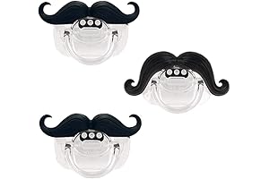 Gentleman Mustache Baby Pacifier 0-6 Months, Set of 3