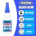 ClenyMagi 2-Pack Fast Curing Glass Glue, Super Glue for Glass, Acrylic, Mirror and More, Clear, Waterproof, Heat-Resistant