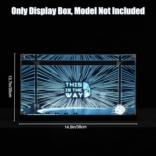 Popbricks Acrylic Display Case Compatible with LEGO Star Wars The Razor Crest 75447 – Dustproof Showcase with Ambient Glow, UV Backdrop & Display Plaque (Case Only) by popbricks - Used condition - Image 2