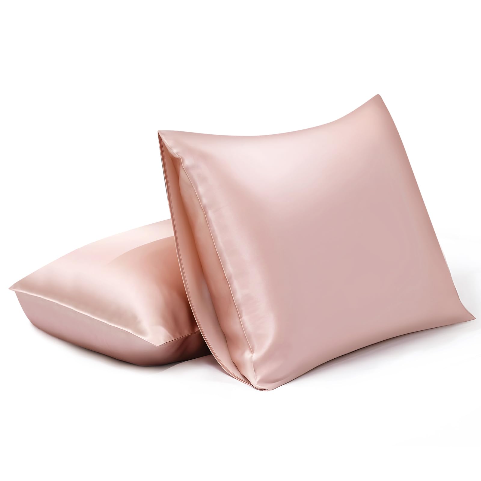 SILKTALE Mulberry Silk Pillowcase Set of 2 for Hair and Skin No Zipper Pink, Queen Size 50 x 75 cm, 100% Pure Mulberry Silk, 19 Momme